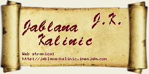 Jablana Kalinić vizit kartica